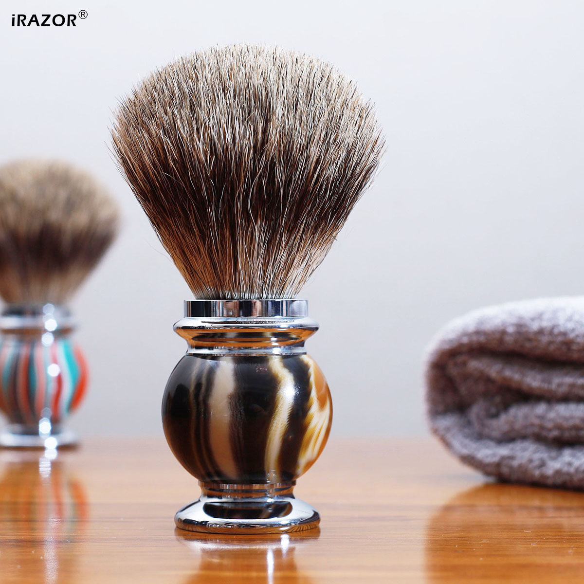 Mens Grooming Barber - iRAZOR Silvertip Shaving Brush for Men,Ultra
