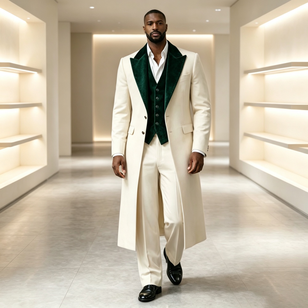 Men'S Grooming And Style - Long Style Three Pieces Men Suit
