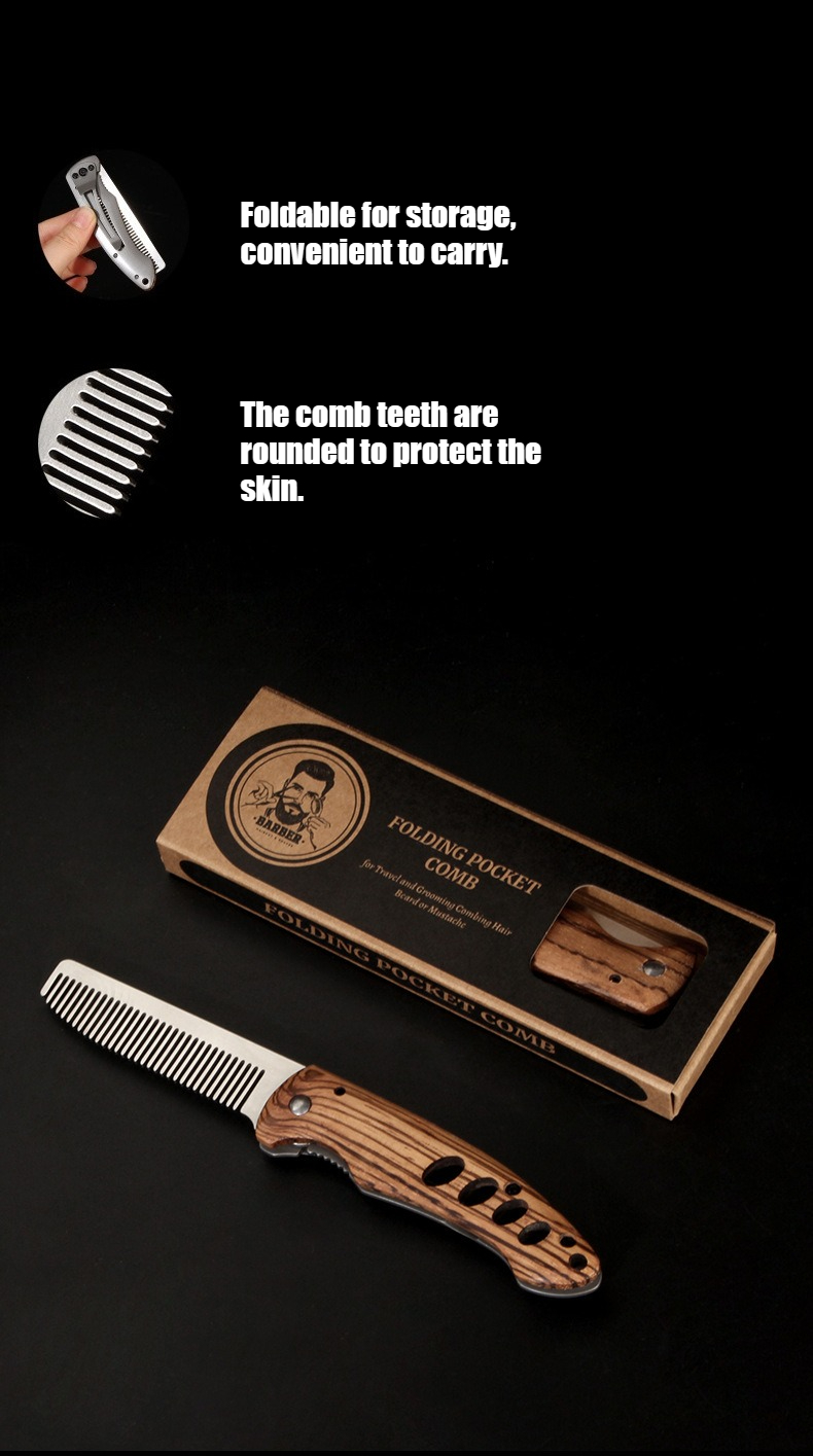 Solid Wood & Metal Folding Bea - огляд і ціна Mens Grooming Barber