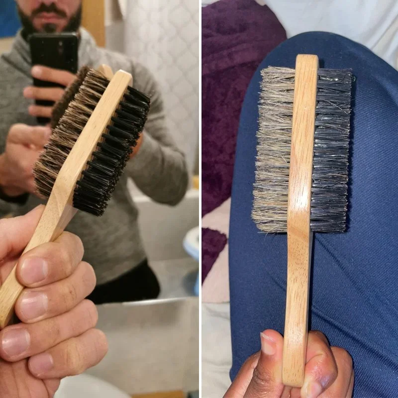 Beard Brush with Natural Woode - огляд і ціна Men'S Grooming Products